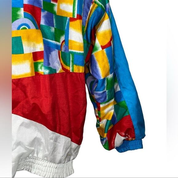 Vintage 80s - 90s Lavon Windbreaker Zip Up Jacket Large Abstract Track Jacket - Picture 3 of 14